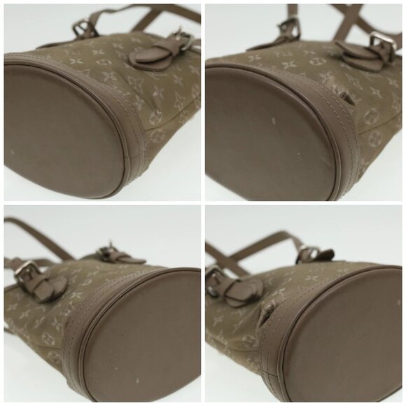 LOUIS VUITTON Monogram Satin Little bucket Hand Bag Beige M92145 LV Auth am3521A - Picture 14 of 16